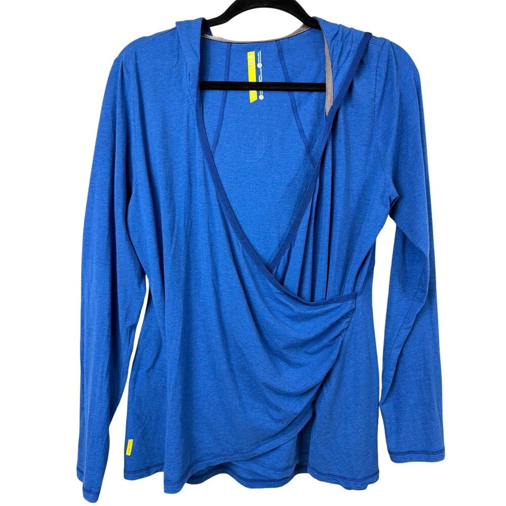 Lole Blue Long Sleeve Hooded Thin Top Size M